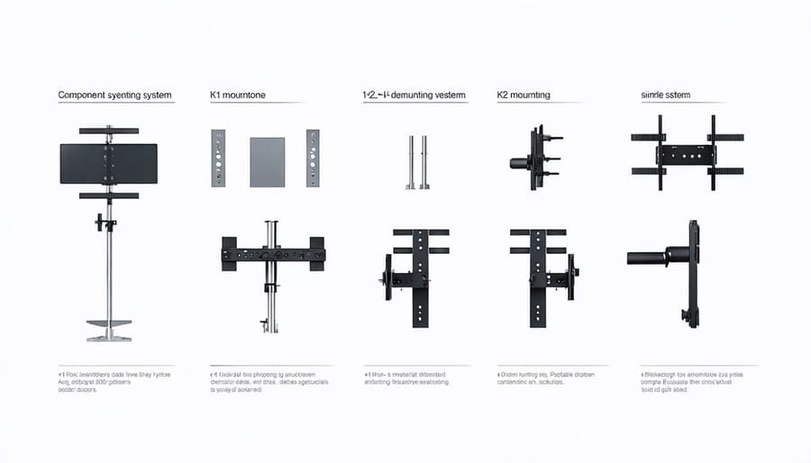 Technical diagram showing all components of K2 Systems solar mounting solution