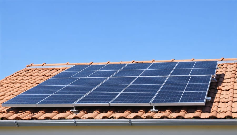 Complete 9kW solar panel system installed on a typical residential roof