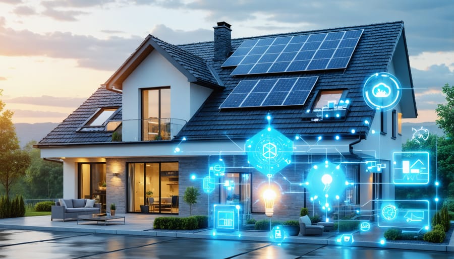 Home energy management system interface connected to residential solar installation