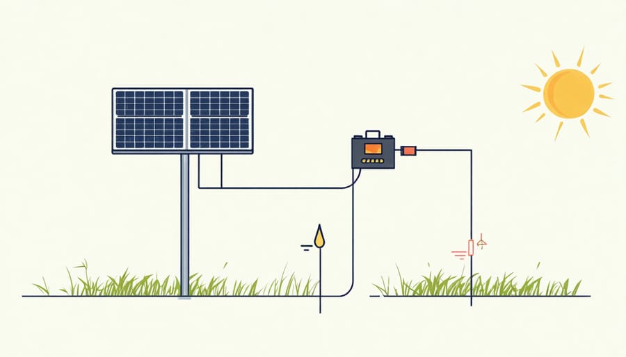 Labeled diagram of solar light components showing how solar charging system works