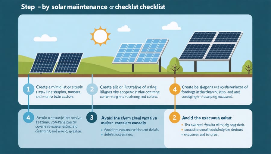 Visual guide to solar panel maintenance steps and requirements